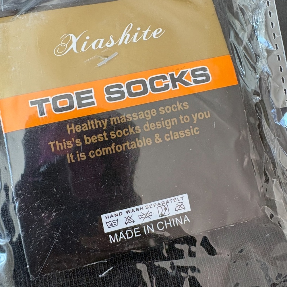 Black Toe Socks OS - Picture 2 of 4